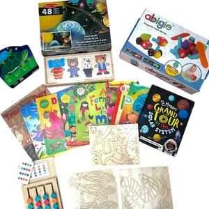 Huge Bundle Of Toddler Toys Colorful Kids Toy Set, Books & Puzzles